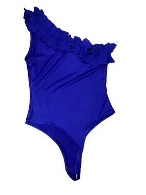 H&M Electric Blue Ruffle One-Shoulder Top **NO TAGS**